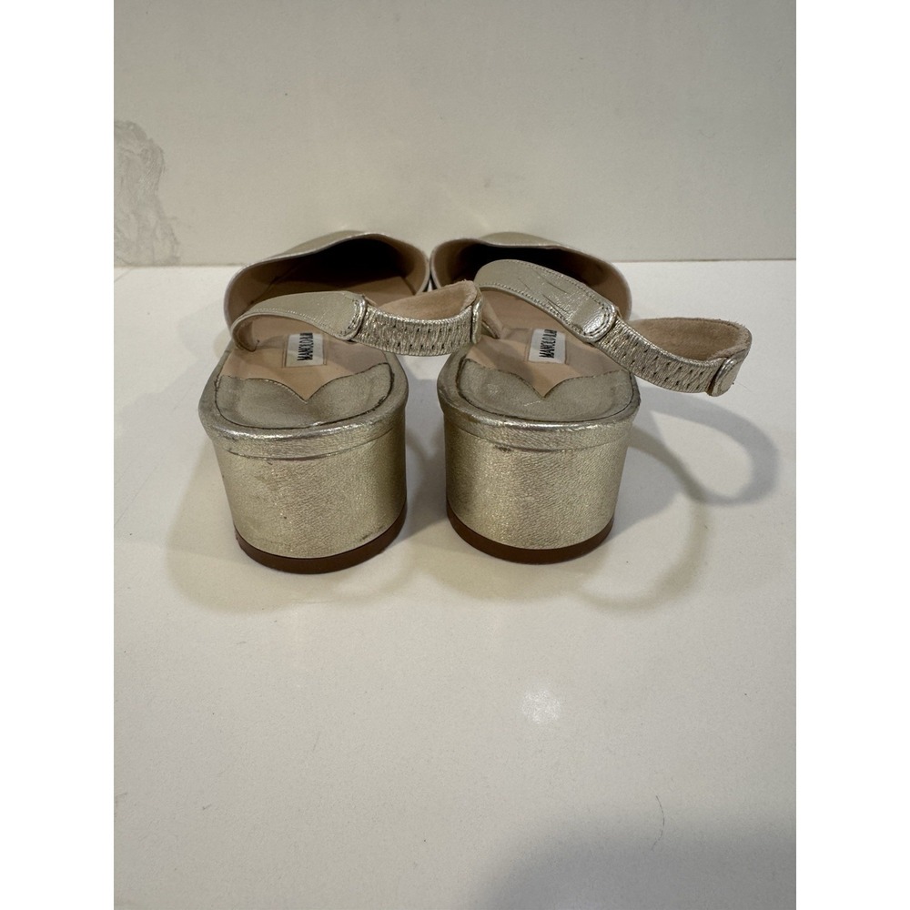 Manolo Blahnik Carolyne d'Orsay Silver sling back pumps 38.5 - Picture 3 of 6